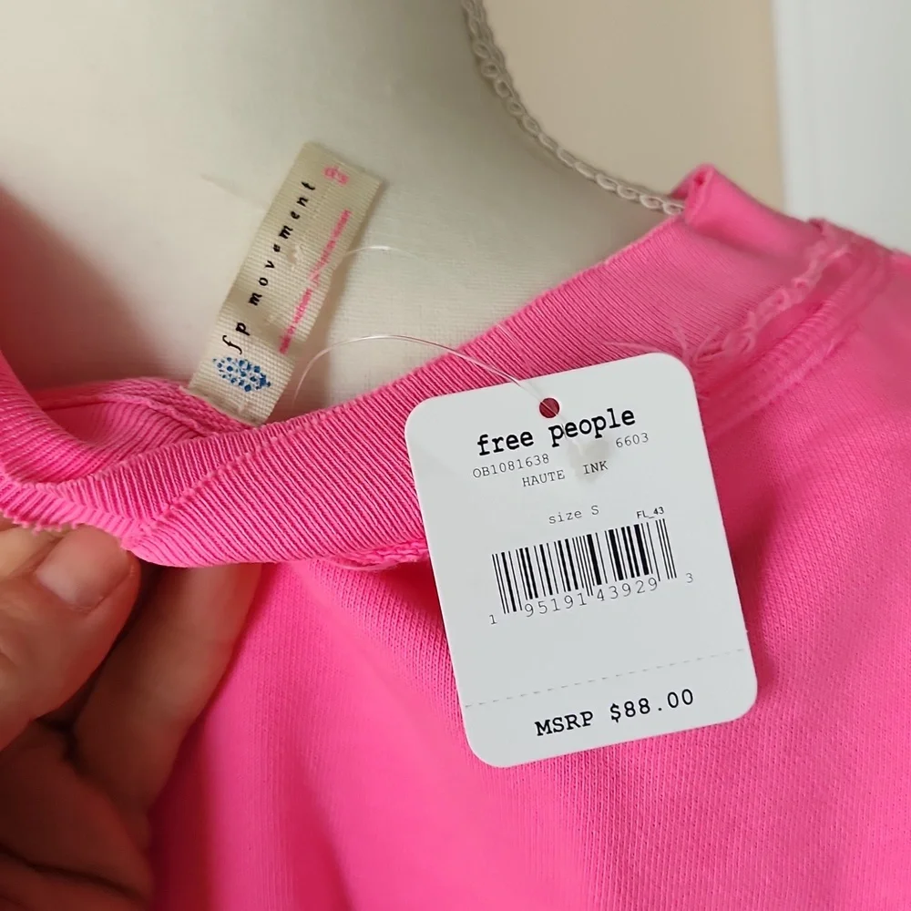 NWT ❗️ Free people houte pink oversize small S with pockets sweater - Picture 9 of 16